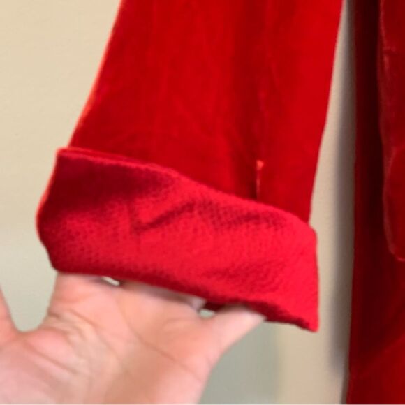 Doncaster Vintage Red rayon silk Velvet two piece suit size large - Picture 5 of 14